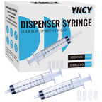 100 Pack 10ml Syringes with Cap, Luer Slip Tip, 10cc syringe Whole Pack Bulk Sterile Sealed, No Needle