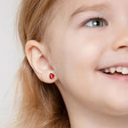 925 Sterling Silver Kids Red Ladybug Stud Earrings with Hypoallergenic Safety Screw Back for Young Girls & Toddlers - Animal Lover earrings Gift for Toddlers to Pre-Teens