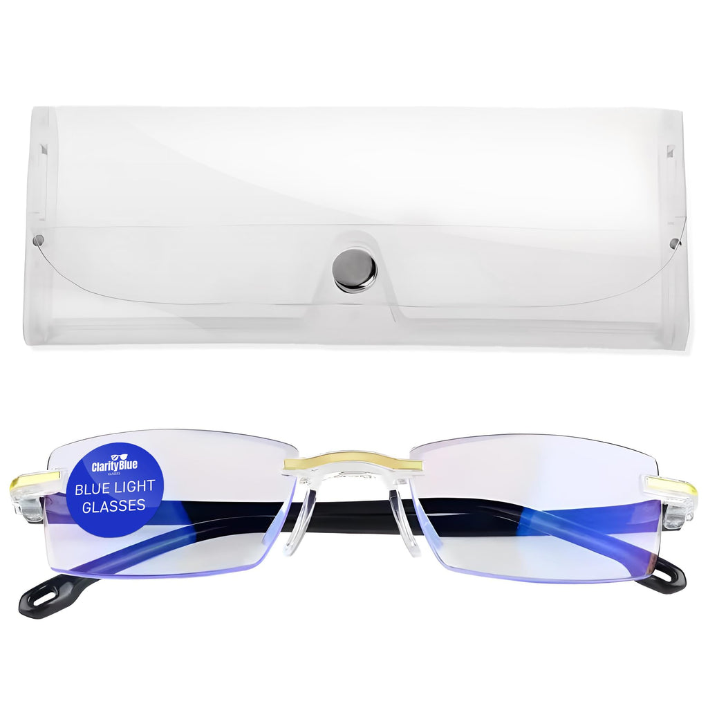 FREEZE2TRIM Clarity Blue Glasses for Women and Men Clarity Blue Light Glasses For Reading Eye Strain from Screen Computer Gaming Eye Glasses with Clear Frame & Travel Case