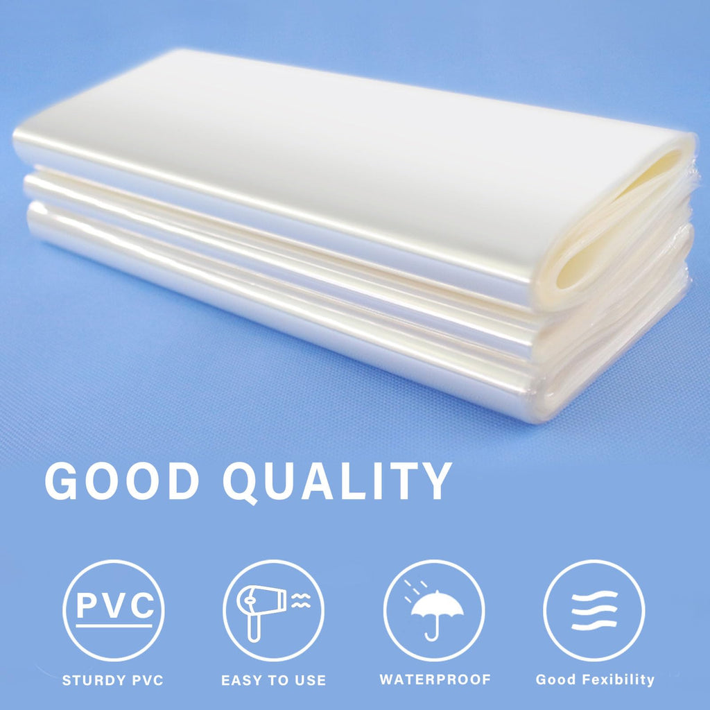 Shrink Wrap 50 Pcs 15x21 Inches Clear PVC Heat Shrink Wrap Bags for Packagaing Gift Basket and Homemade DIY Projects