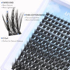 Lash Clusters Kit 9mm-16mm Eyelash Clusters C curl Lash Extension Kit Individual Lashes Cluster DIY Wispy Volume Lashes Natural Eye Lash Clusters False Mink Lash Trays with Lash Bond&Tweezers