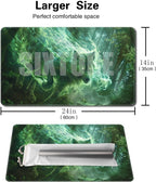 Premium Board Game 24x14in TCG Playmat Compatible for OCG CCG RPG MTG Play Mats,Mousepad Desk Mat (040322-Green Wolf)