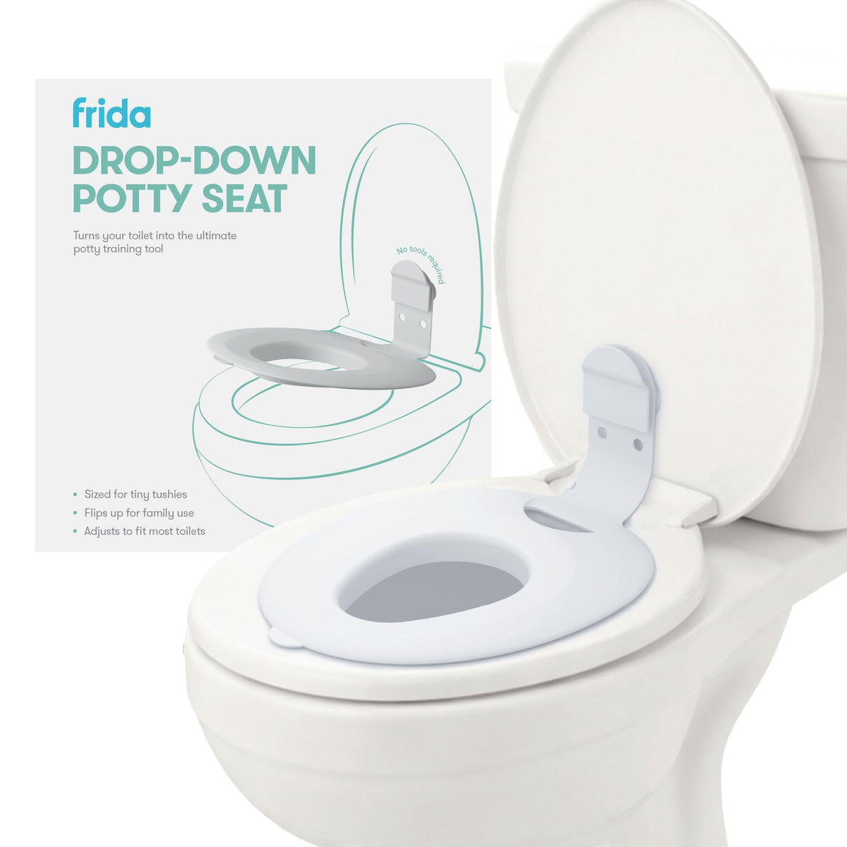 Frida Drop Down Potty Training Seat for Toddlers & Kids, Easy to Clean