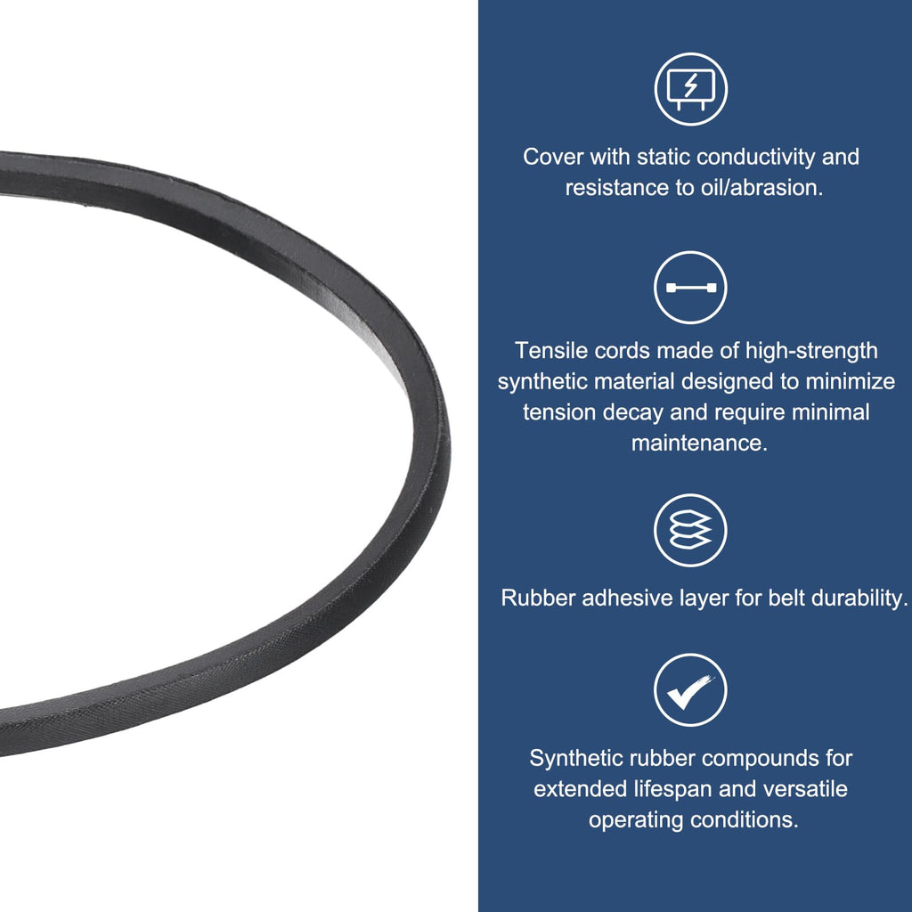 uxcell 2 Pcs 3L310 Classic Wrapped Rubber V-Belt, 31"(787mm) Outside Circumference, 3L Profile V Belt 3/8" Width 7/32" Height