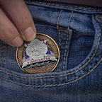 & Emblem - Firefighter Brotherhood Challenge Coin Saint Florian in Deluxe Display tin with Bonus polishing Cloth