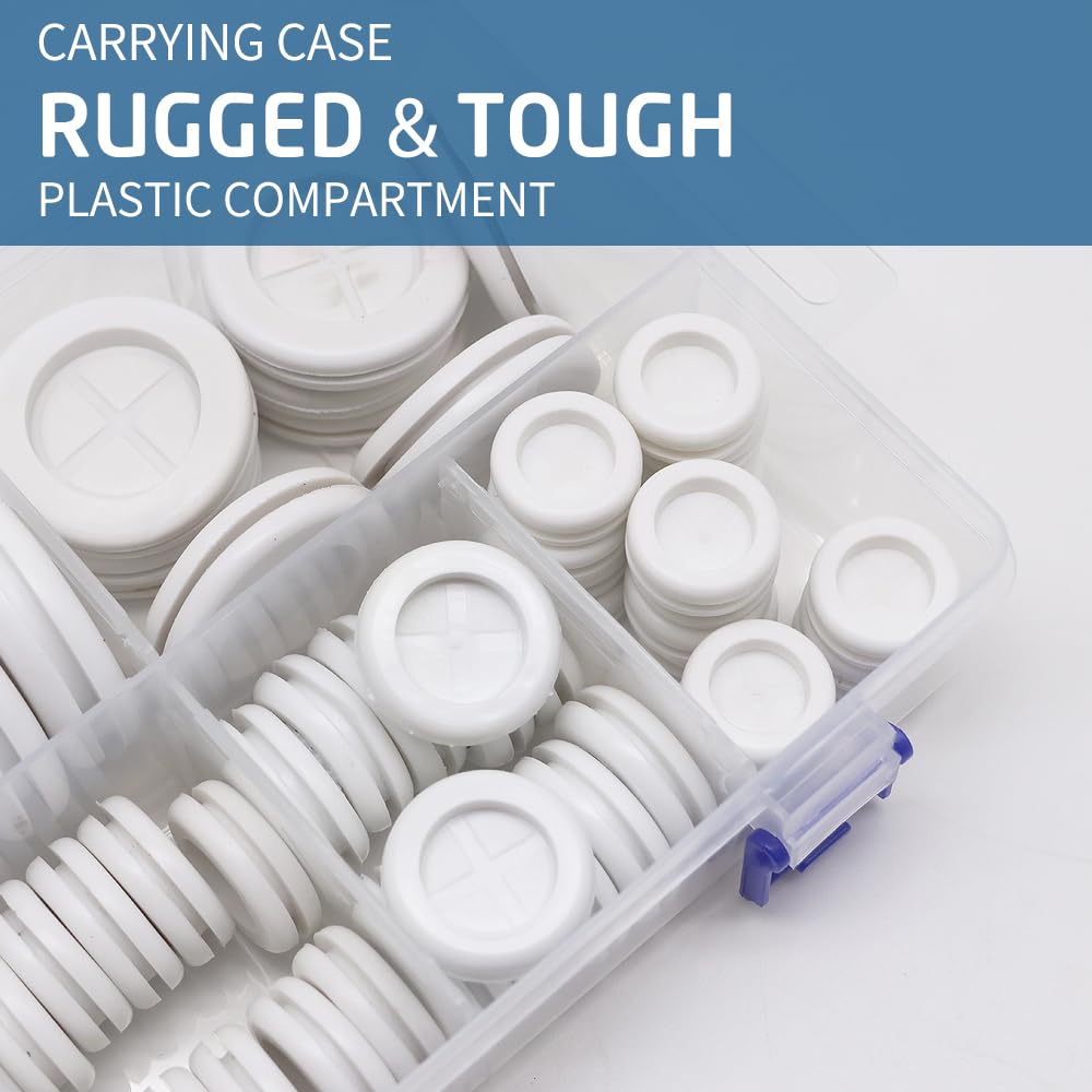 66Pcs Rubber Grommet Assorted Kit, Drill Hole Firewall Hole Plugs Wire Protection, 6 Sizes 1-13/16" 1-1/2" 1" 7/8" 5/8" 3/16"