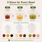 HOMIP 100PACK 4oz Plastic Portion Cups with Lids, Condiment, Jello Shot Cup
