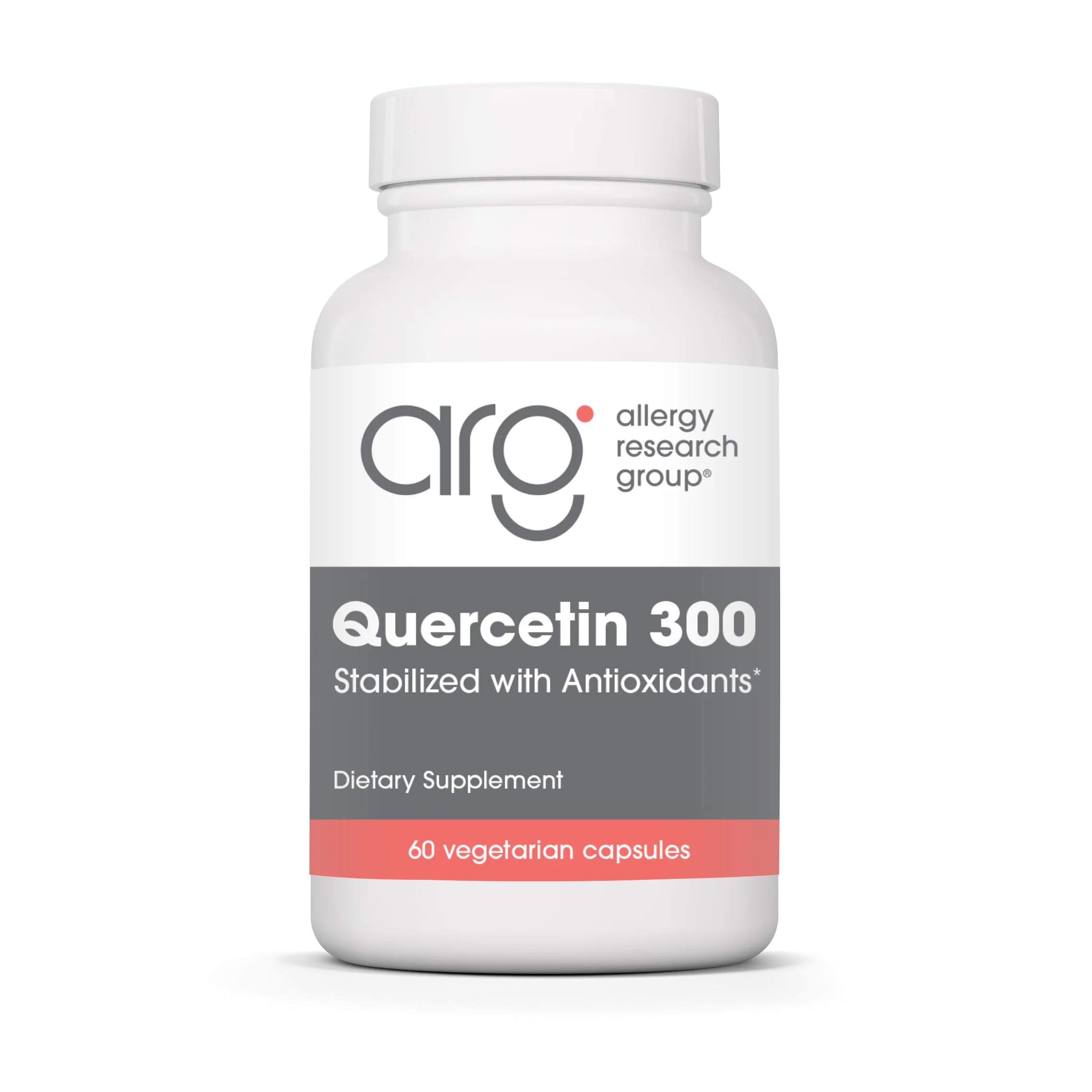 ARG Quercetin 300 - Supports Mast Cell and Histamine Response - Includes Vitamin C - Delivers 300 mg Quercetin Per Capsule - Vegetarian & Hypoallergenic - 30 Servings - 60 Capsules