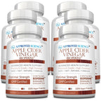 Approved Science Apple Cider Vinegar Capsules with 'The Mother' and BioPerine – 1600mg ACV Supplement – Non-GMO, Vegan, 60 Capsules (Pack of 6)