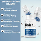 Bucked Up NAD+ 1000mg | Nicotinamide Adenine Dinucleotide | Non-GMO, Gluten-Free, Third-Party Lab Tested | Cellular Coenzyme Supplement (100 Capsules, 50 Servings)