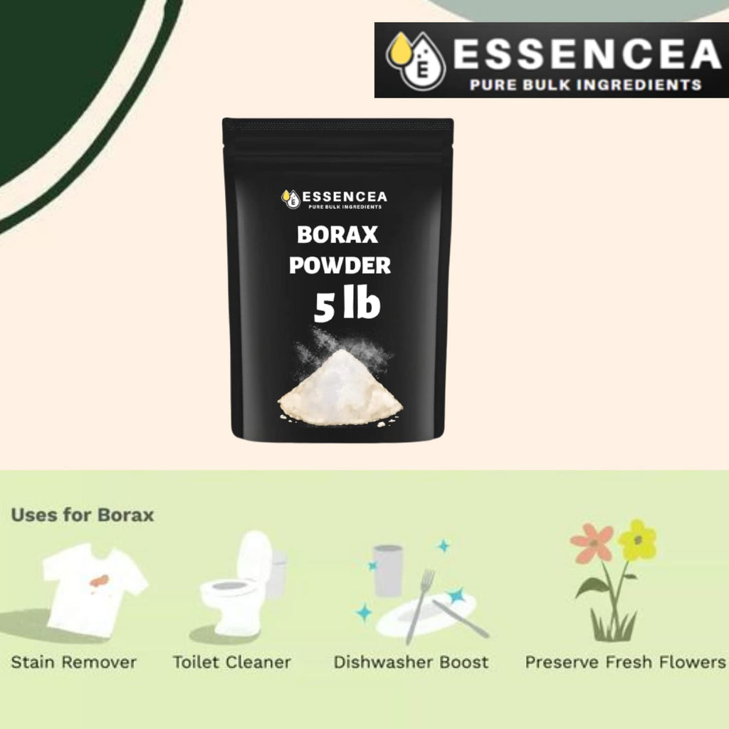 Essencea Borax Powder 5lb Pure Bulk Ingredients | Can be Used as Multi-Purpose Cleaner | Bulk Bag (80 Ounces)