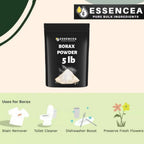 Essencea Borax Powder 5lb Pure Bulk Ingredients | Can be Used as Multi-Purpose Cleaner | Bulk Bag (80 Ounces)