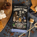 Bones Coffee Company S'morey Time Flavored Coffee Beans, Whole Bean Coffee Medium Roast Low Acid, S'mores and Graham Crackers Flavor (12 oz)