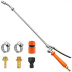 VANPET All Metal Sprayer Wand,1/4" & 3/8" & 1/2" Hose Fittings Sprayer Wand Replacement, Stainless Steel Sprayer Wand with Shut off Valve & 2 Hose Clamps (29 Inches Sprayer Wand)