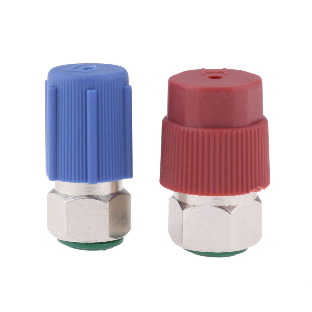 R12 to R134A Adapter, R12 R22 to R134A High/Low Fitting Port Retrofit 1/4’’ to 7/16"-20 UNF Conversion Adapter, Fits for AC Air Conditioner Refrigerant