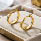 14K Gold Hoop Earrings for Women - Lightweight Classic Square Tube 14K Gold Earrings, Timeless Everyday Jewelry (30mm)