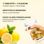 flowcheer Multi-Purpose Cleaner Starter Kit-Lavender and Lemon Scent all purpose cleaner concentrate,cleaning tablets (6 Refill tablets) with Reusable Spray Bottle Multi-Surface Cleaner, 6x17fl oz