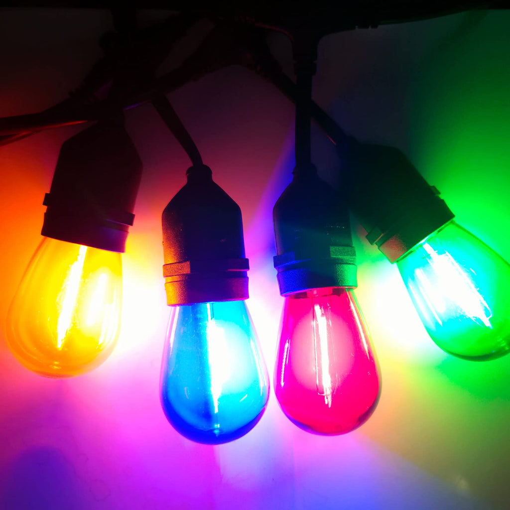 Meconard 24 Pack S14 LED Outdoor String Light Replacement Bulbs, Multicolor