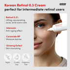 FRANKLY Retinol 0.3% Cream, 0.7 fl oz - Korean Intensive Retinol | Night Cream | Ceramides & Natural Ginseng | Anti-aging, Wrinkles Care, Reduces Congestion and hyperpigmentation | Korean Skin Care