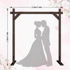 Chamvis 7.48FT Wooden Wedding Arch Frame, Wood Square Arch Backdrop Stand Wedding Arbor for Ceremony and Outdoor Lawn Decorations