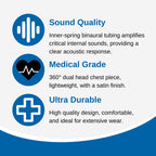 HCS Stethoscope, Blue, Classic Lightweight - Medical, Dual Head Stethoscopes for Nurses, Doctors, Vet - Nursing School Essentials, Student Supplies, Work, Home - 22 inch Tubing