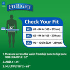 Medline FitRight Incontinence Diapers, Specialty Size Adult Diapers, For Men And Women, Maximum Protection, Waist Size 65"–94", 4XL, 8 briefs per bag, 32 briefs per case