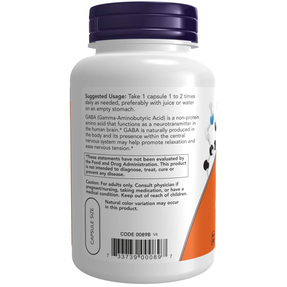 Now GABA 750mg, 100 Vcaps (2pack)