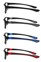 JOON-joon Reading Glasses Men 4 Pairs Ultra Light TR90 Sports Style Blue Light Blocking Readers+2.0