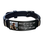 UDonCoo Custom Photo Bracelet with Name – Personalized Silicone Bracelet for Family, Friends, Memorial or Birthday Gift (Black)