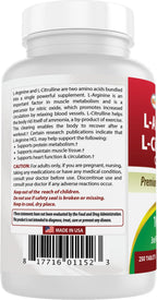 Best Naturals L-Arginine L-Citrulline Complex 1000 mg 250 Tablets (250 Count (Pack of 3))