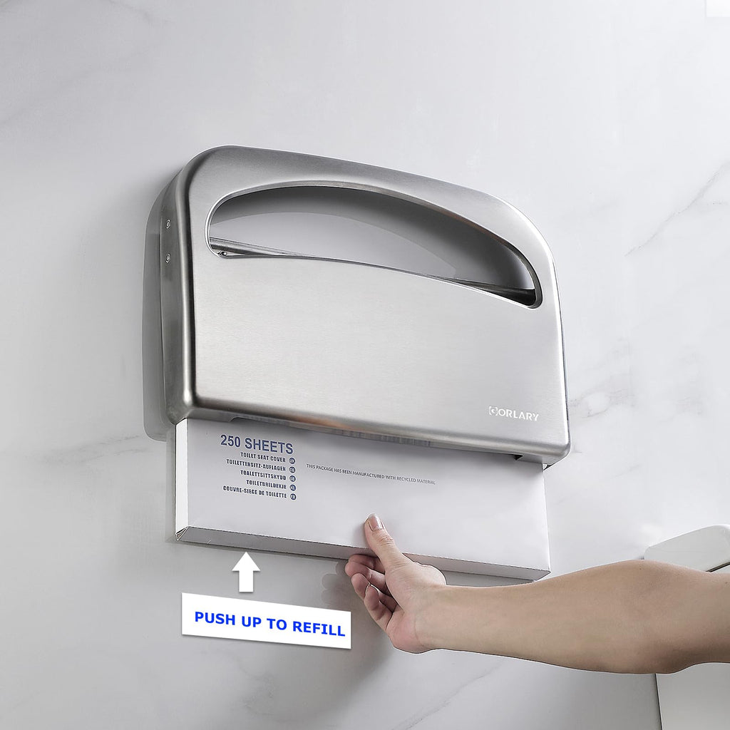 Gorlary Commercial Toilet Seat Cover Dispenser Wall Mount, Large Capacity