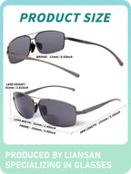 LianSan 2 Packs Premium Metal Bifocal Sunglasses for Men Women Retro Top Clear Sun Readers with UV Protection(Multicolor,1.75x)