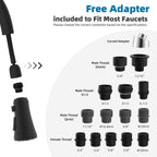 Hibbent Pull Down Kitchen Faucet Head Replacement, 3-Function NSF/ANSI/CAN 61 & CUPC Certified Sink Spray Nozzle, 15 Adapters, Compatible with Moen, Delta, Kohler Faucets, Oil-Rubbed Bronze