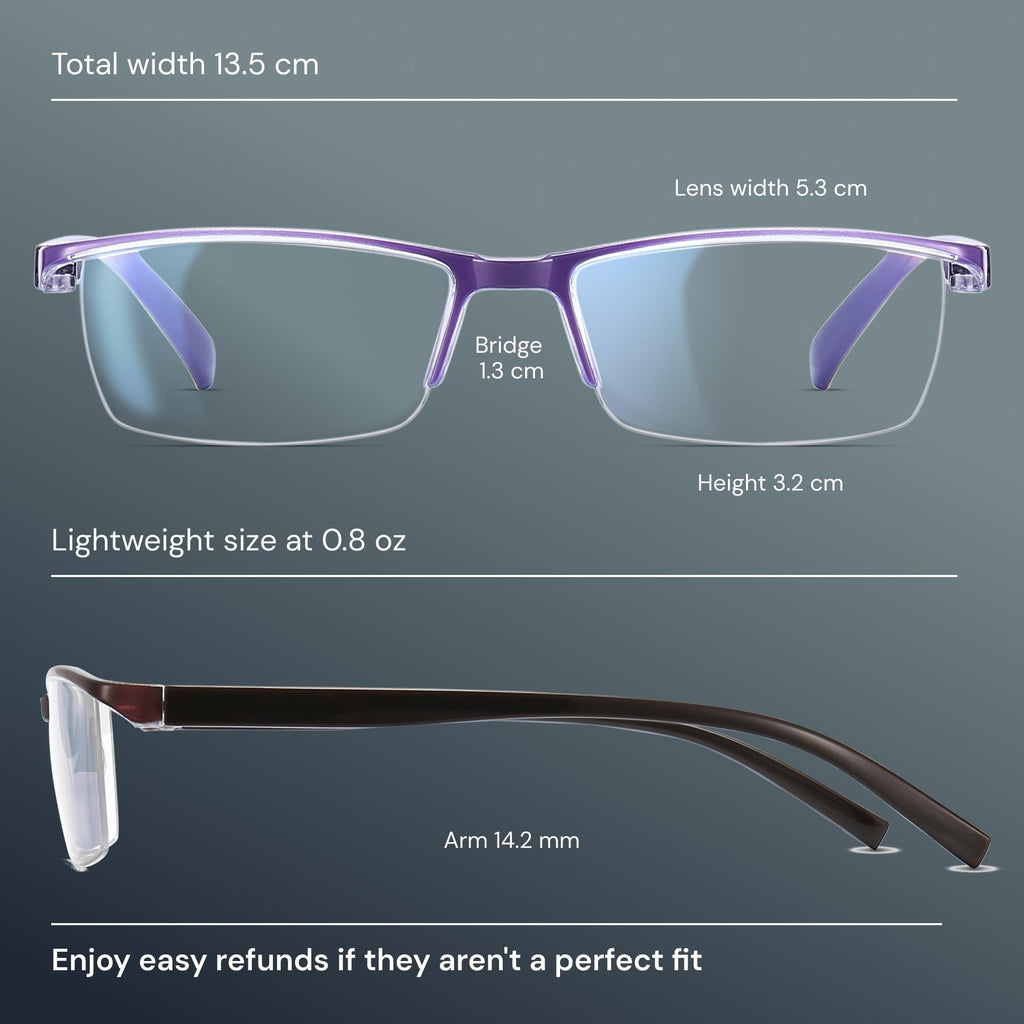 Gaoye 6 pack Executive Style Reading Glasses Men - Durable Readers with Blue Light Filtering - Comfortable Fit with TR90 Frames
