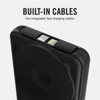 Ridge 20W Magnetic Power Bank Battery Pack 10,000mAh - Fast Charging, Compatible with MagSafe - Portable Charger Flight-Safe Travel Powerbank - Built-in Cables & Magnetic Attachment (Matte Black)