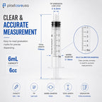 100 6ml Luer Lock Syringe without Needle, Disposable Luer Slip Tip Syringes - Non-Sterile, Latex-Free Plastic Dispenser by PlastCare USA