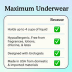 Because Premium Maximum Plus Adult Incontinence and Postpartum Bladder Leak Underwear for Women, Maximum Absorbency, Disposable, Beige, Large, 80 Count (4 Packs of 20)