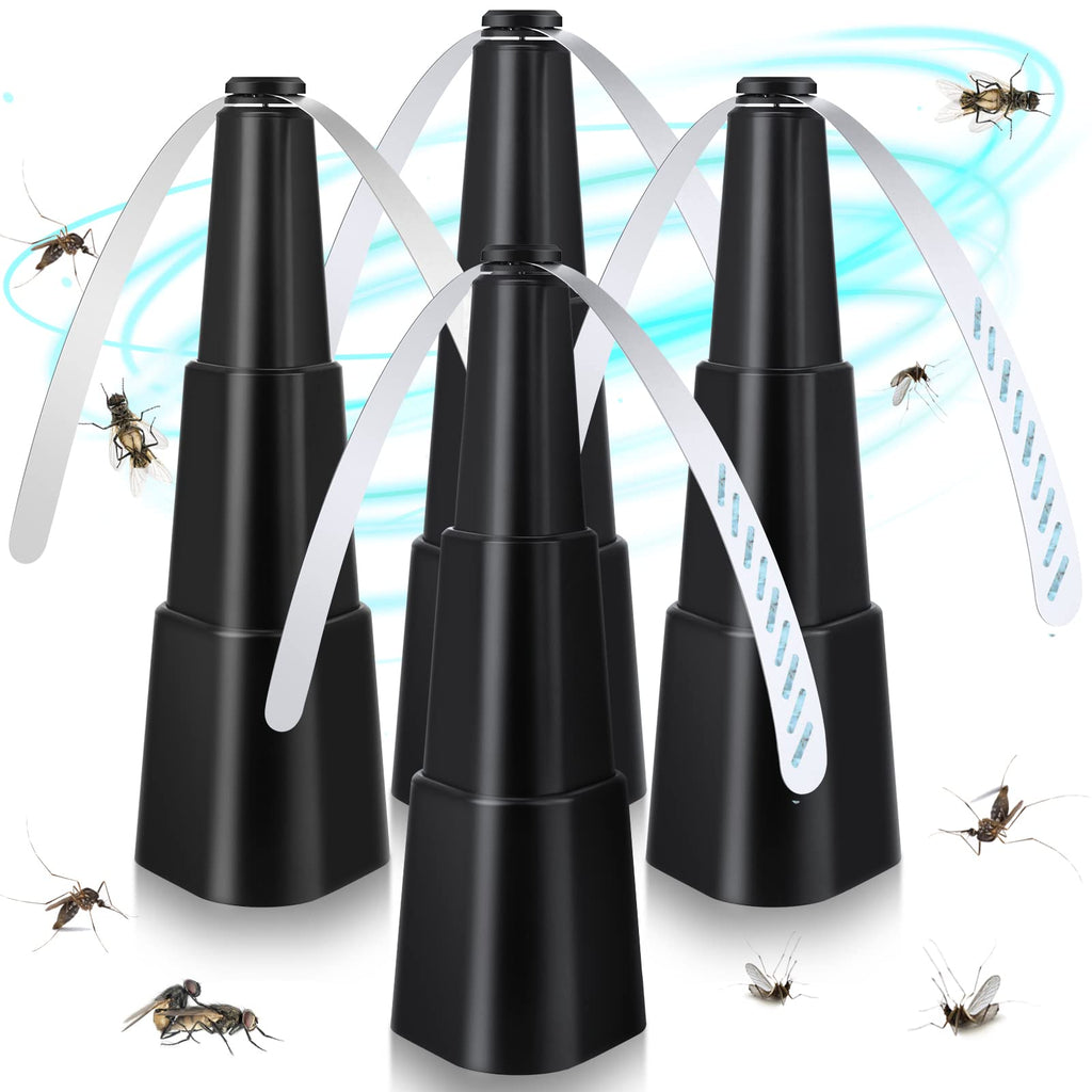 Fly Fans for Tables, Fly Repellent Fan Indoor Outdoor with Holographic Blades, Batteries Powered for Picnic, Party, Restaurant, Kitchen, and BBQ,4 Pack