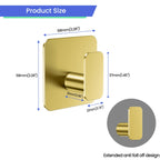 Aikzik Gold Hooks for Hanging Heavy Duty, Adhesive Hooks for Shower, Bathroom, Kitchen, Robe, Towel, Coat, Waterproof & Rustproof Hook for Walls No Damage, Stainless Steel Sticky Hook - 6 Pack