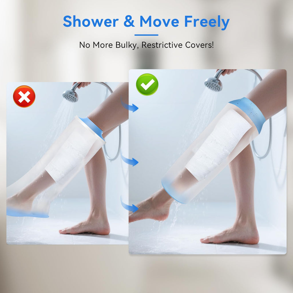 Zolife Waterproof Knee Cover for Shower After Surgery, Knee Cover Cover Protector for Showering After Surgery for Knee Surgery Recovery Replacement Bandages Wounds Braces, Reusable