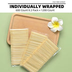 HOPELF Bamboo Toothpicks for Teeth Cleaning, Appetizer, Olive, Barbecue, Fruit, Double-Points Wooden Toothpick.1200 Count