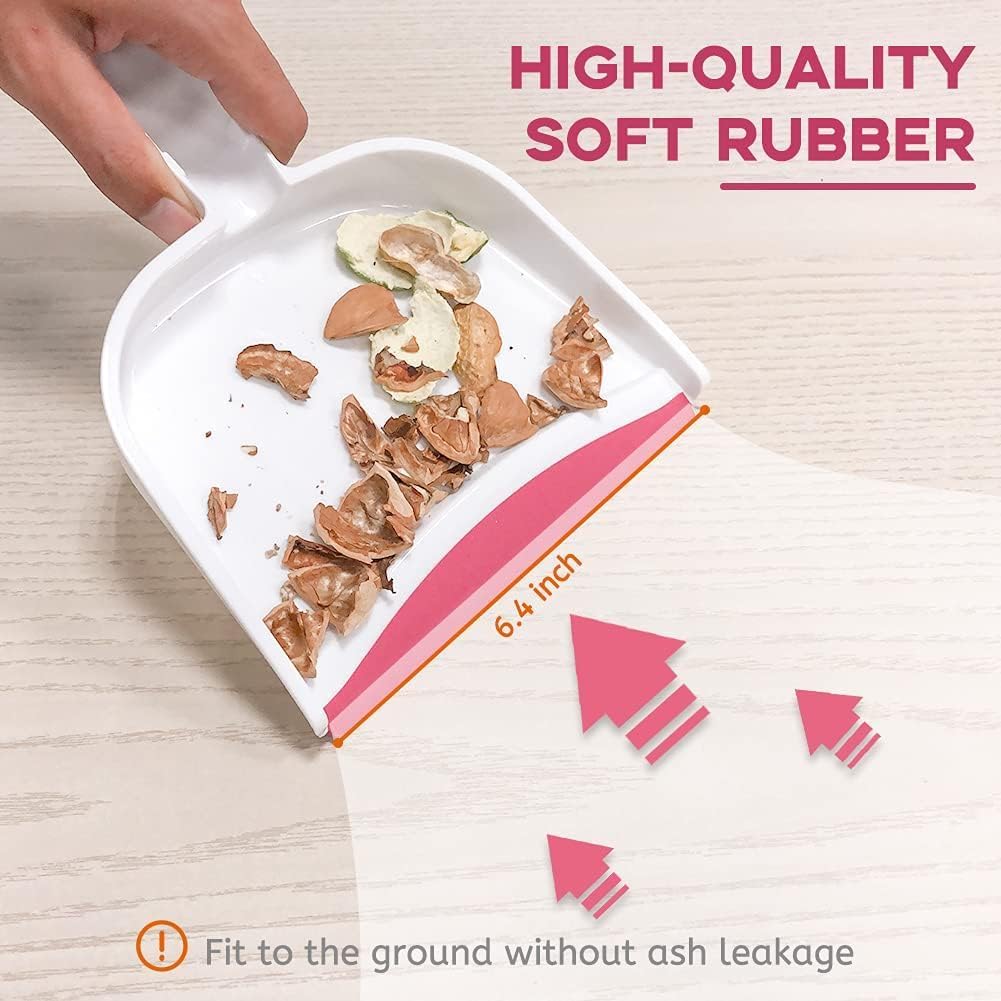 Dust pan, Mini Dustpan and Brush Set, Small Broom and Dustpan Set, Small Hand Broom and dust pan Set, Whisk Broom, Dust pan and Brush for Desk, Table, Home, Kitchen Necessities (Gray 3 pcs)