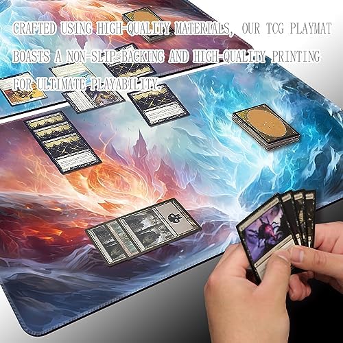 Board Game 14x24in MTG Playmat Compatible for OCG CCG RPG TCG Playmats (Frost Flame)