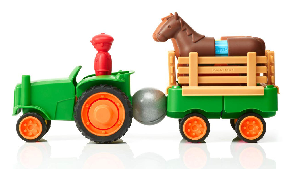 SmartMax My First Farm Tractor STEM Magnetic Discovery Play Set with Moving Tractor for Ages 1-5