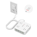 TESSAN Dual Surge Protector Power Strip, 5 Ft Extension Cord Flat Wall Plug