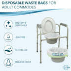 TidyCare Disposable Bedside Commode Liners for Adult Portable Toilet Chair Seat Bucket and Bedpan | Value Pack of 192 Waste Bags | Universal Fit Liners for Home Medical Care