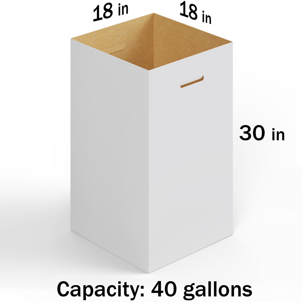 Regal Altair 10 Pack Corrugated Cardboard Trash & Recycling Containers, 40-Gallon Capacity – Includes 10 Liners, Heavy-Duty Pop-Up Disposable Bins for Events & Parties