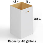 Regal Altair 10 Pack Corrugated Cardboard Trash & Recycling Containers, 40-Gallon Capacity – Includes 10 Liners, Heavy-Duty Pop-Up Disposable Bins for Events & Parties