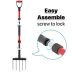 Pitch Fork for Garden, 5-Tine Heavy Duty Pitchfork for Loosening Soil, 41 Inch Gardening Fork for Digging, Composting, Spading, Cultivating Soil, Metal Fork Head with Fiberglass Handle, D-Grip