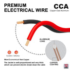 TYUMEN 12 Gauge Red Black Wire 50FT, 12/2 AWG Electrical Wire 12V/24V DC Cable, 12AWG 2 Conductor Flexible Copper Claded Aluminum Extension Cord for LED Ribbon Lamp Tape Lighting, in-Home, Autos Use